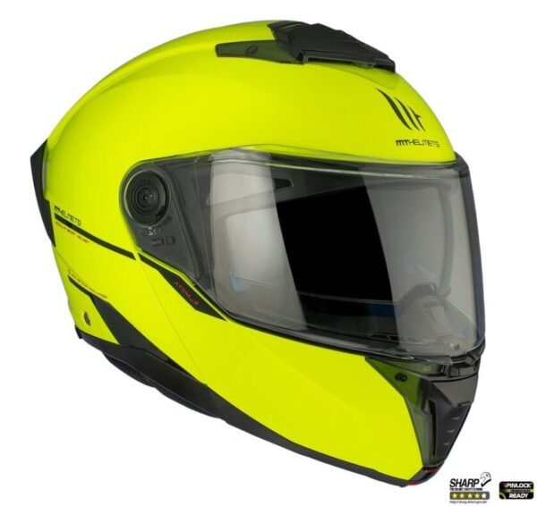 Casca modulabila MT Atom 2 SV A3 galben fluor lucios (ochelari soare integrati) Pinlock Ready – tip viziera: MT-V-35 - imagine 5