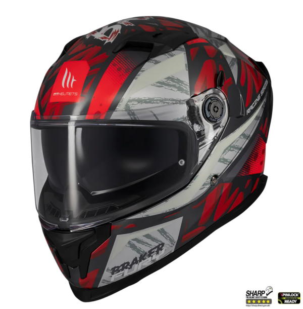 Casca integrala MT Braker SV Fury C5 rosu lucios (ochelari soare integrati) - imagine 2
