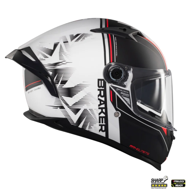 Casca integrala MT Braker SV Charm A1 alb/negru mat (ochelari soare integrati) - imagine 7