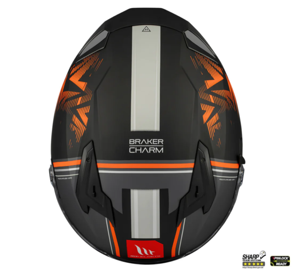 Casca integrala MT Braker SV Charm B4 negru/portocaliu mat (ochelari soare integrati) - imagine 5