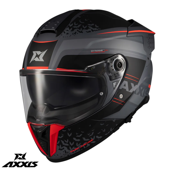 Casca integrala Axxis Hawk Evo SV Dark Justice C1 gri mat (ochelari soare integrati)
