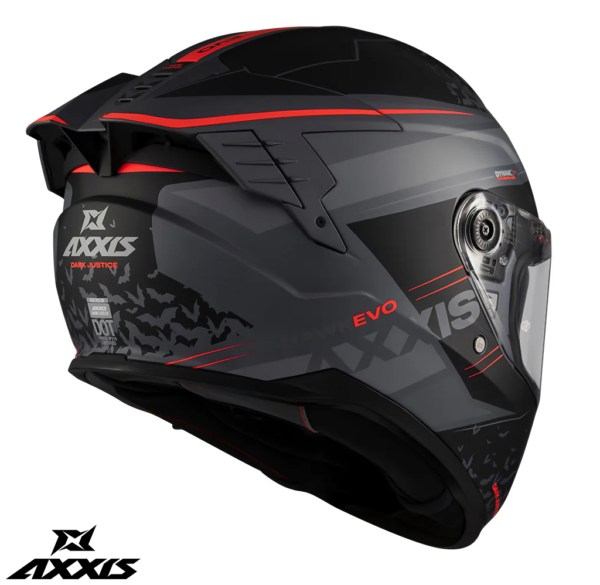 Casca integrala Axxis Hawk Evo SV Dark Justice C1 gri mat (ochelari soare integrati) - imagine 5