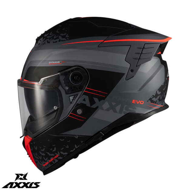 Casca integrala Axxis Hawk Evo SV Dark Justice C1 gri mat (ochelari soare integrati) - imagine 2